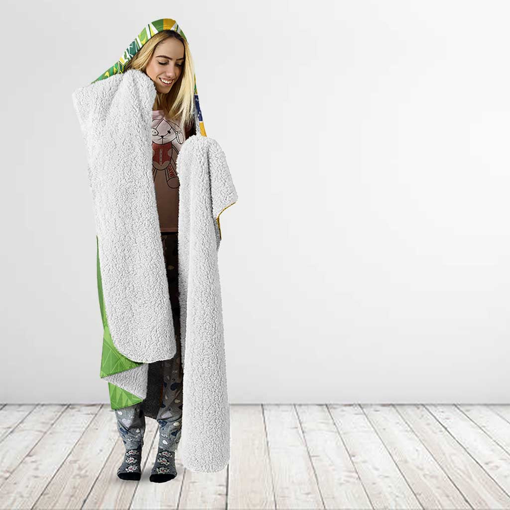 Cook Islands Language Week Hooded Blanket Tatau Pattern and Rarotongan Alphabet - Polynesian Pride