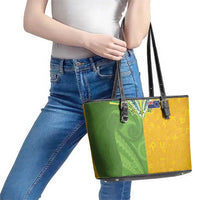 Cook Islands Language Week Leather Tote Bag Tatau Pattern and Rarotongan Alphabet - Polynesian Pride