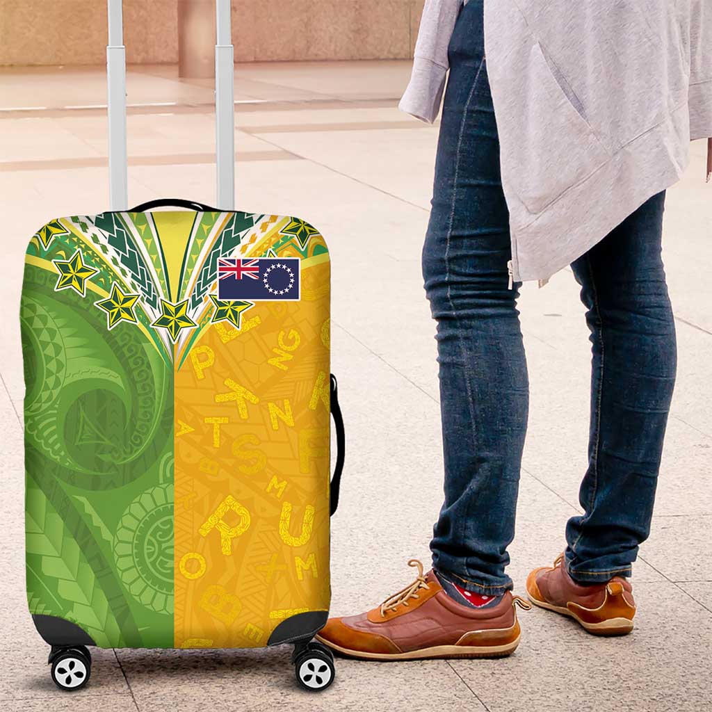 Cook Islands Language Week Luggage Cover Tatau Pattern and Rarotongan Alphabet - Polynesian Pride