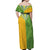 Cook Islands Language Week Off Shoulder Maxi Dress Tatau Pattern and Rarotongan Alphabet - Polynesian Pride