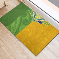 Cook Islands Language Week Rubber Doormat Tatau Pattern and Rarotongan Alphabet - Polynesian Pride