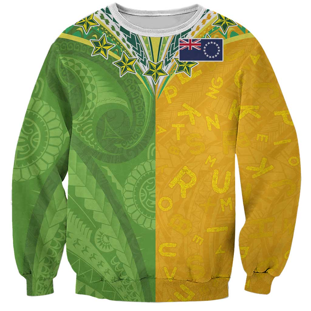 Cook Islands Language Week Sweatshirt Tatau Pattern and Rarotongan Alphabet - Polynesian Pride