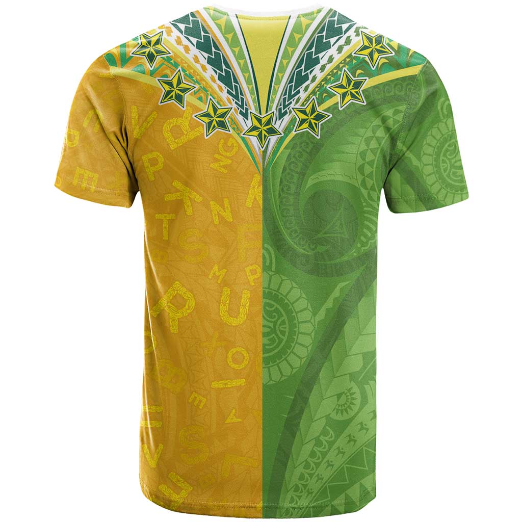Cook Islands Language Week T Shirt Tatau Pattern and Rarotongan Alphabet - Polynesian Pride