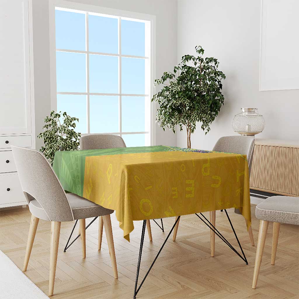 Cook Islands Language Week Tablecloth Tatau Pattern and Rarotongan Alphabet - Polynesian Pride