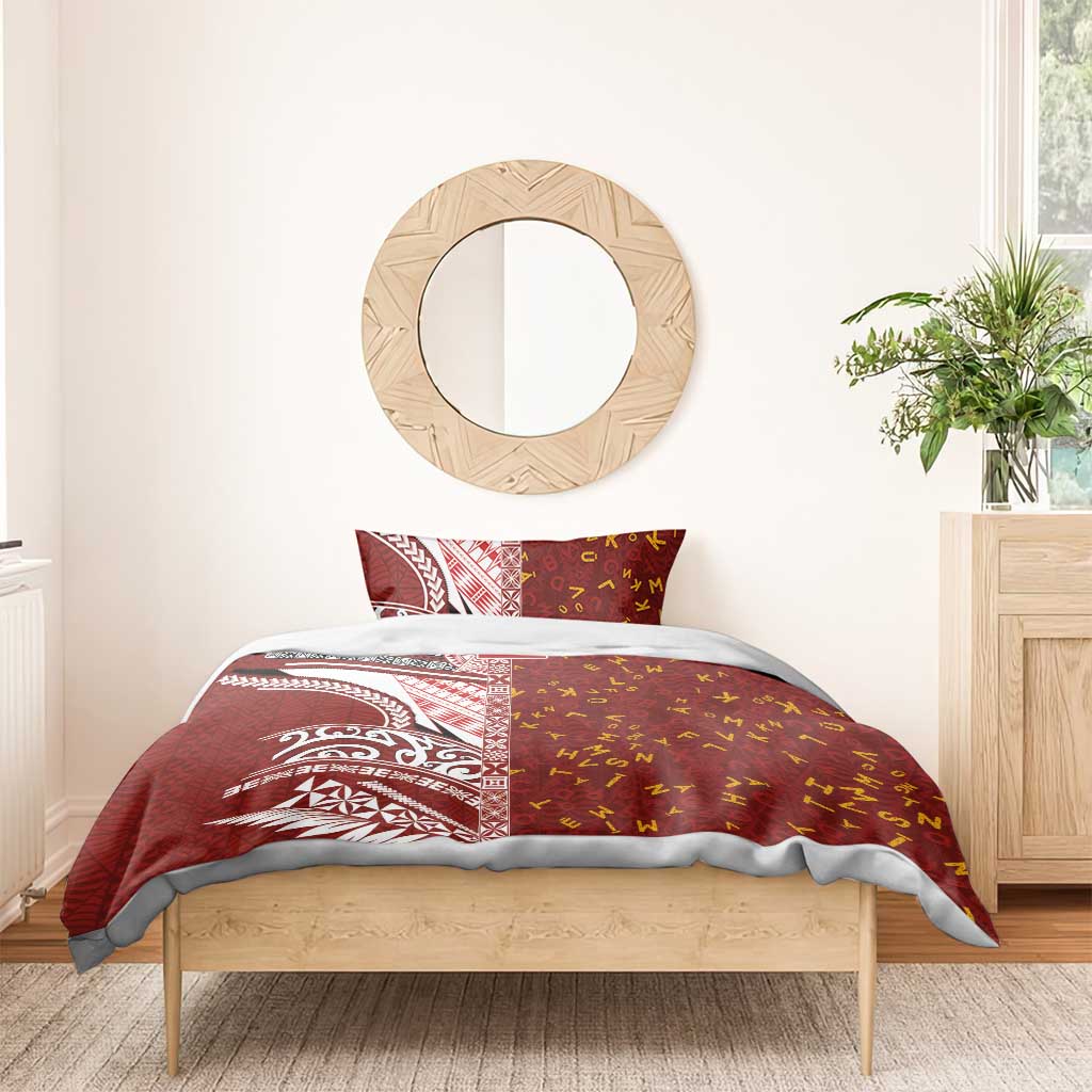 Tonga Language Week Bedding Set Ngatu Pattern and Tongan Alphabet - Polynesian Pride