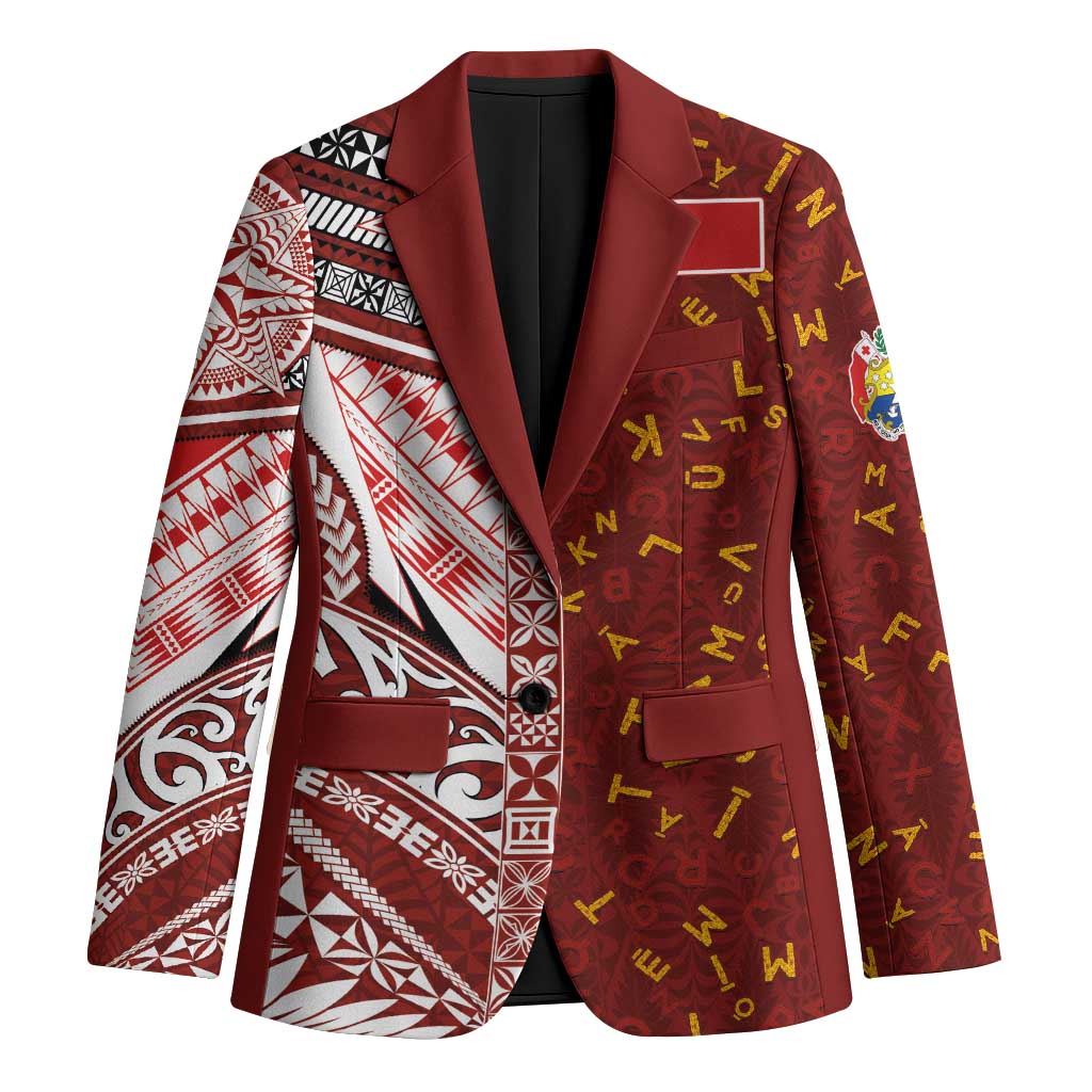 Tonga Language Week Blazer Ngatu Pattern and Tongan Alphabet - Polynesian Pride