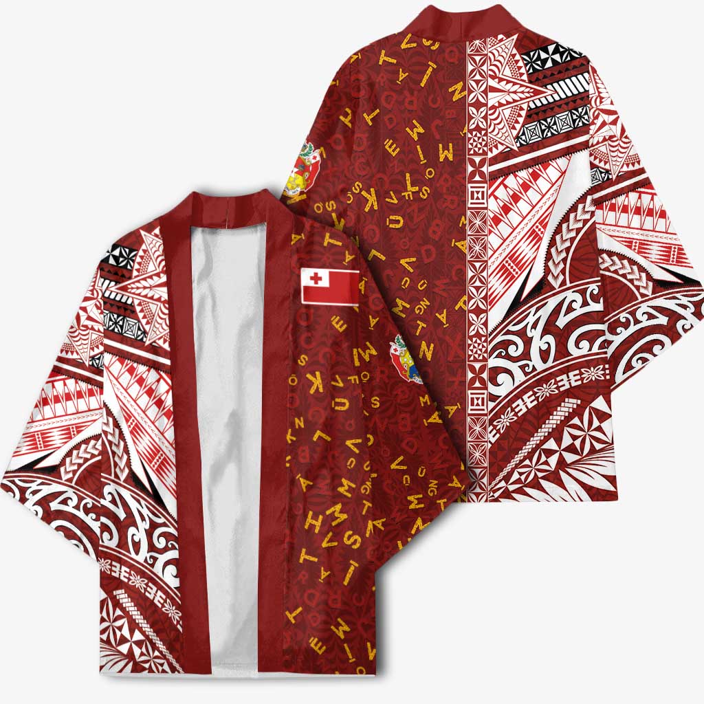 Tonga Language Week Kimono Ngatu Pattern and Tongan Alphabet LT03 - Polynesian Pride