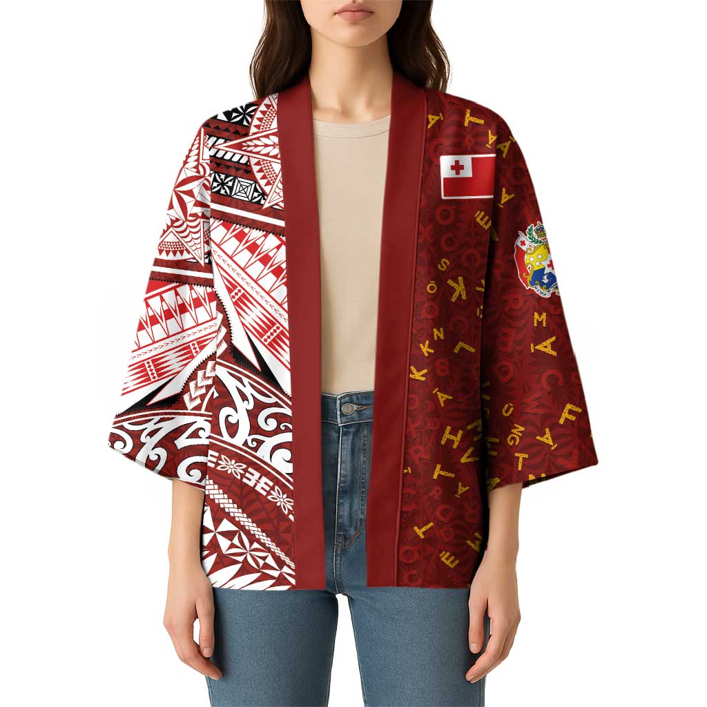 Tonga Language Week Kimono Ngatu Pattern and Tongan Alphabet LT03 - Polynesian Pride