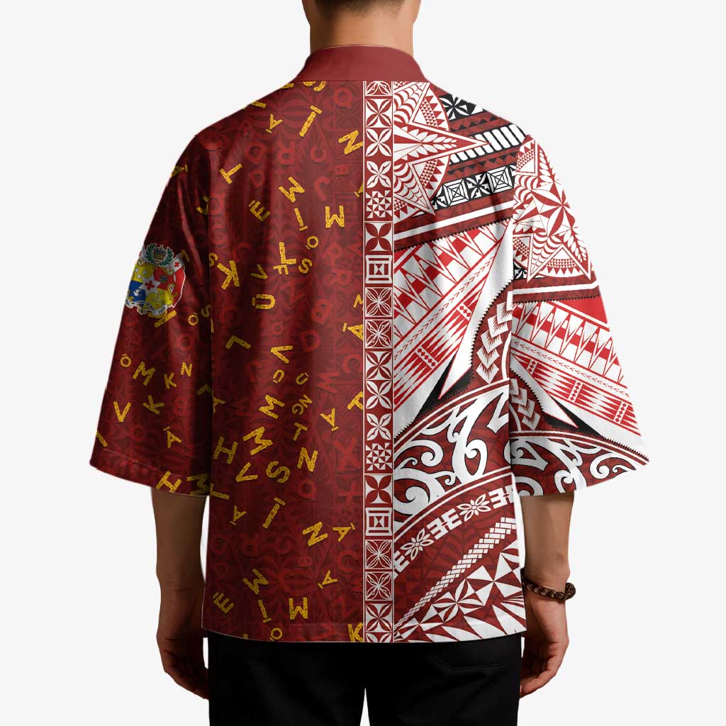 Tonga Language Week Kimono Ngatu Pattern and Tongan Alphabet LT03 - Polynesian Pride