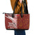 Tonga Language Week Leather Tote Bag Ngatu Pattern and Tongan Alphabet - Polynesian Pride
