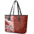 Tonga Language Week Leather Tote Bag Ngatu Pattern and Tongan Alphabet - Polynesian Pride