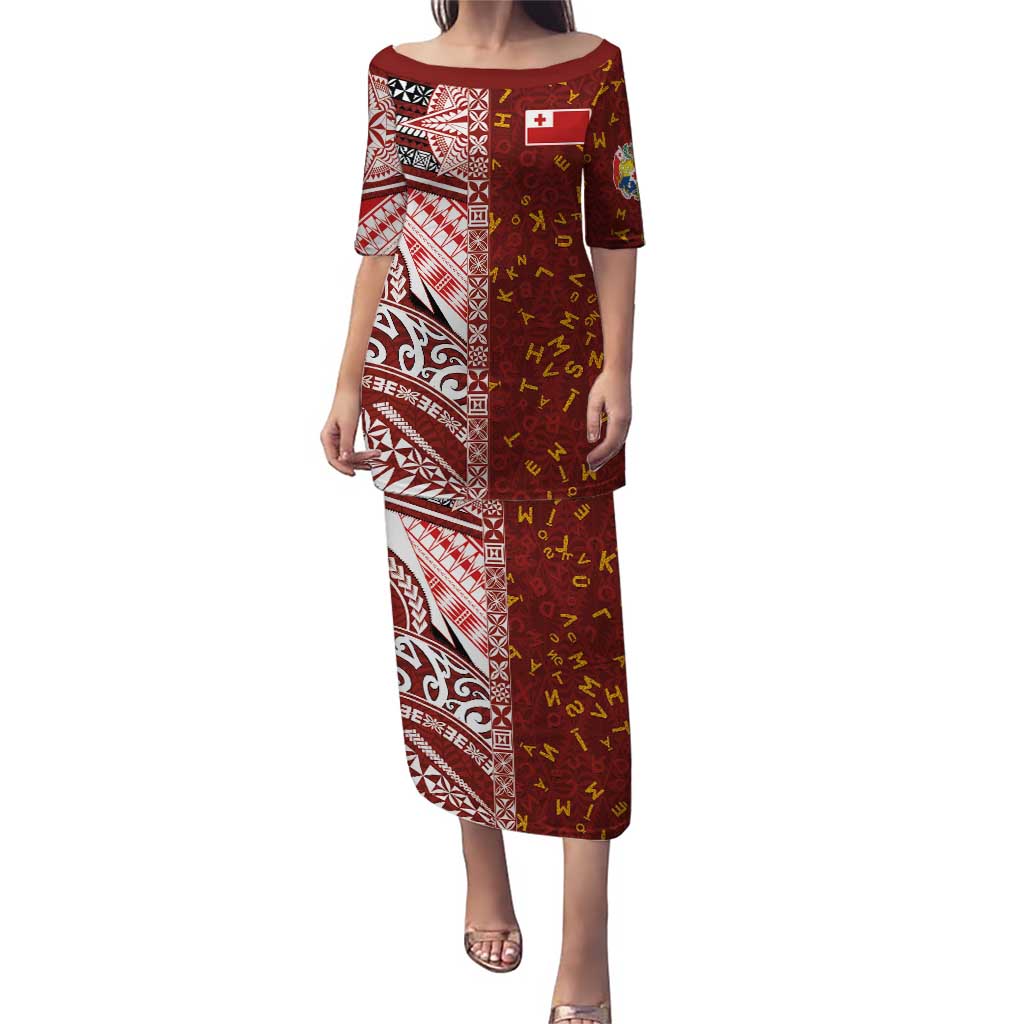 Tonga Language Week Puletasi Ngatu Pattern and Tongan Alphabet - Polynesian Pride