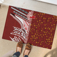Tonga Language Week Rubber Doormat Ngatu Pattern and Tongan Alphabet - Polynesian Pride