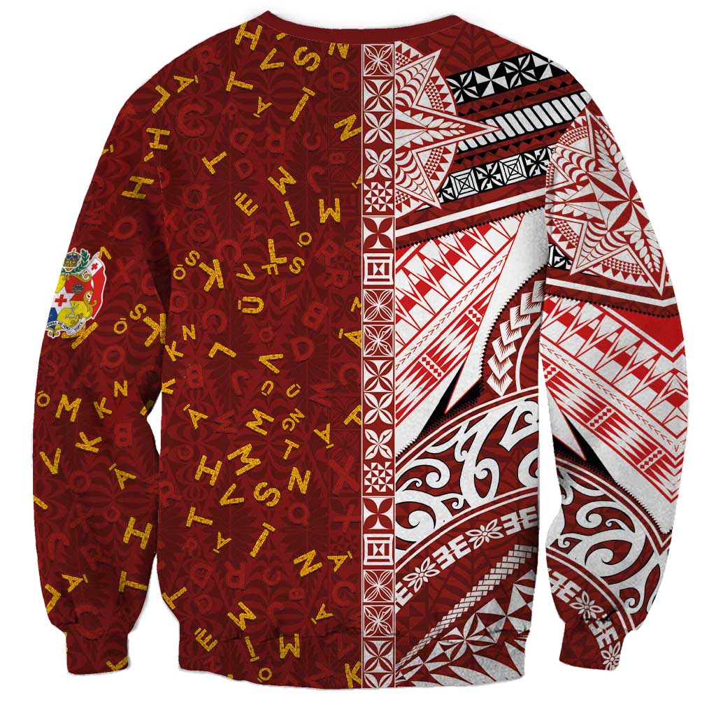 Tonga Language Week Sweatshirt Ngatu Pattern and Tongan Alphabet - Polynesian Pride