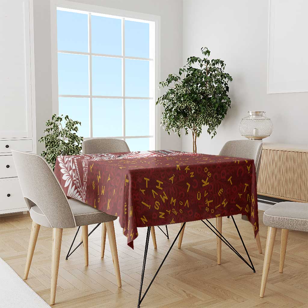 Tonga Language Week Tablecloth Ngatu Pattern and Tongan Alphabet - Polynesian Pride