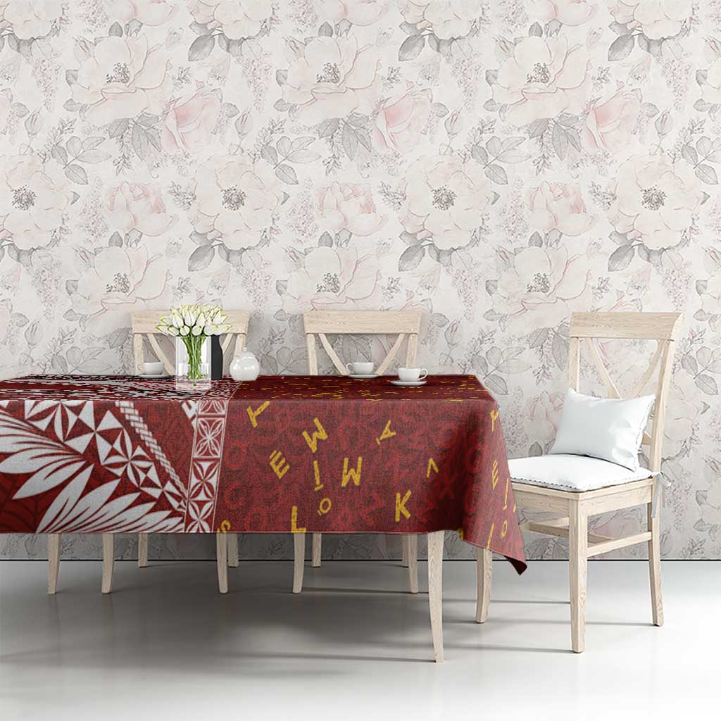 Tonga Language Week Tablecloth Ngatu Pattern and Tongan Alphabet - Polynesian Pride