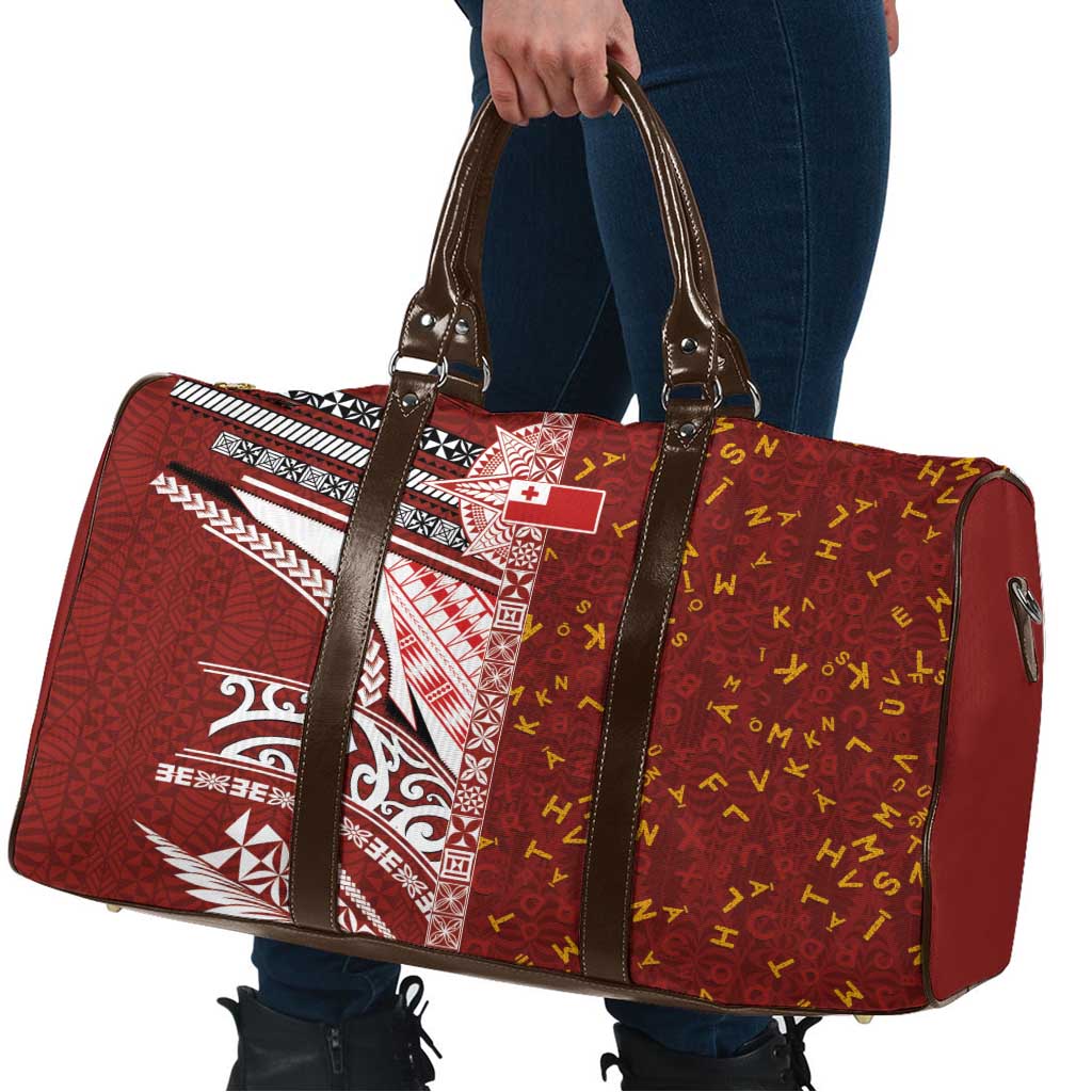Tonga Language Week Travel Bag Ngatu Pattern and Tongan Alphabet - Polynesian Pride