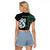 New Zealand Raglan Cropped T Shirt Silver Fern and Manaia with Papua Shell Maori Tribal LT03 - Polynesian Pride