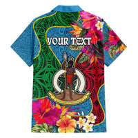 Personalised Sanma Day Family Matching Off Shoulder Long Sleeve Dress and Hawaiian Shirt Proud To Be A Ni-Van Beauty Pacific Flower LT03 - Polynesian Pride