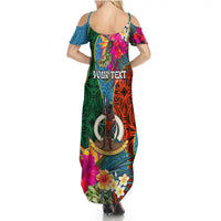 Personalised Sanma Day Summer Maxi Dress Proud To Be A Ni-Van Beauty Pacific Flower LT03 - Polynesian Pride