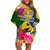 Malampa Day Off Shoulder Short Dress Proud To Be A Ni-Van Beauty Pacific Flower LT03 Women Yellow - Polynesian Pride