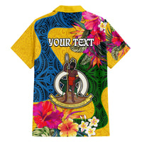 Personalised Malampa Day Family Matching Off Shoulder Maxi Dress and Hawaiian Shirt Proud To Be A Ni-Van Beauty Pacific Flower LT03 - Polynesian Pride
