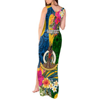 Personalised Malampa Day Tank Maxi Dress Proud To Be A Ni-Van Beauty Pacific Flower LT03 - Polynesian Pride