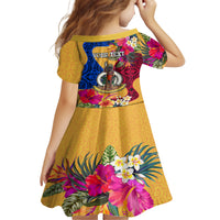 Personalised Torba Day Kid Short Sleeve Dress Proud To Be A Ni-Van Beauty Pacific Flower LT03 - Polynesian Pride