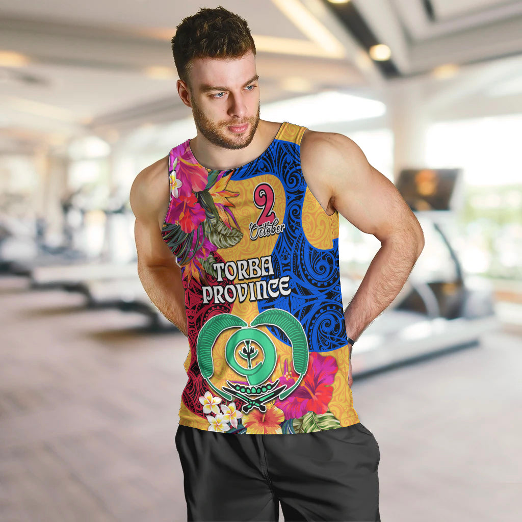 Personalised Torba Day Men Tank Top Proud To Be A Ni-Van Beauty Pacific Flower LT03 - Polynesian Pride