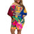 Personalised Torba Day Off Shoulder Short Dress Proud To Be A Ni-Van Beauty Pacific Flower LT03 Women Yellow - Polynesian Pride