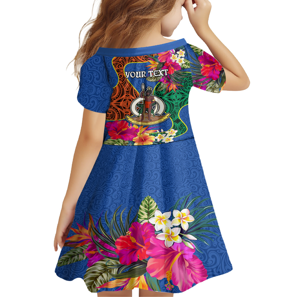 Personalised Tafea Day Family Matching Long Sleeve Bodycon Dress and Hawaiian Shirt Proud To Be A Ni-Van Beauty Pacific Flower LT03 - Polynesian Pride