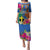 Personalised Tafea Day Puletasi Proud To Be A Ni-Van Beauty Pacific Flower LT03 Long Dress Blue - Polynesian Pride