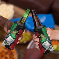 New Zealand Kereru And Pohutukawa 4 in 1 Can Cooler Tumbler Maori Tribal Tattoo LT03 - Polynesian Pride