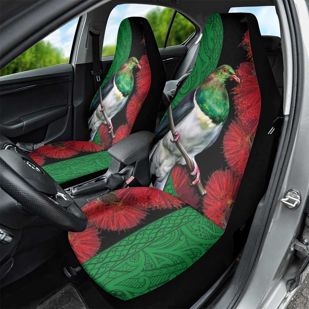 New Zealand Kereru And Pohutukawa Car Seat Cover Maori Tribal Tattoo LT03 - Polynesian Pride