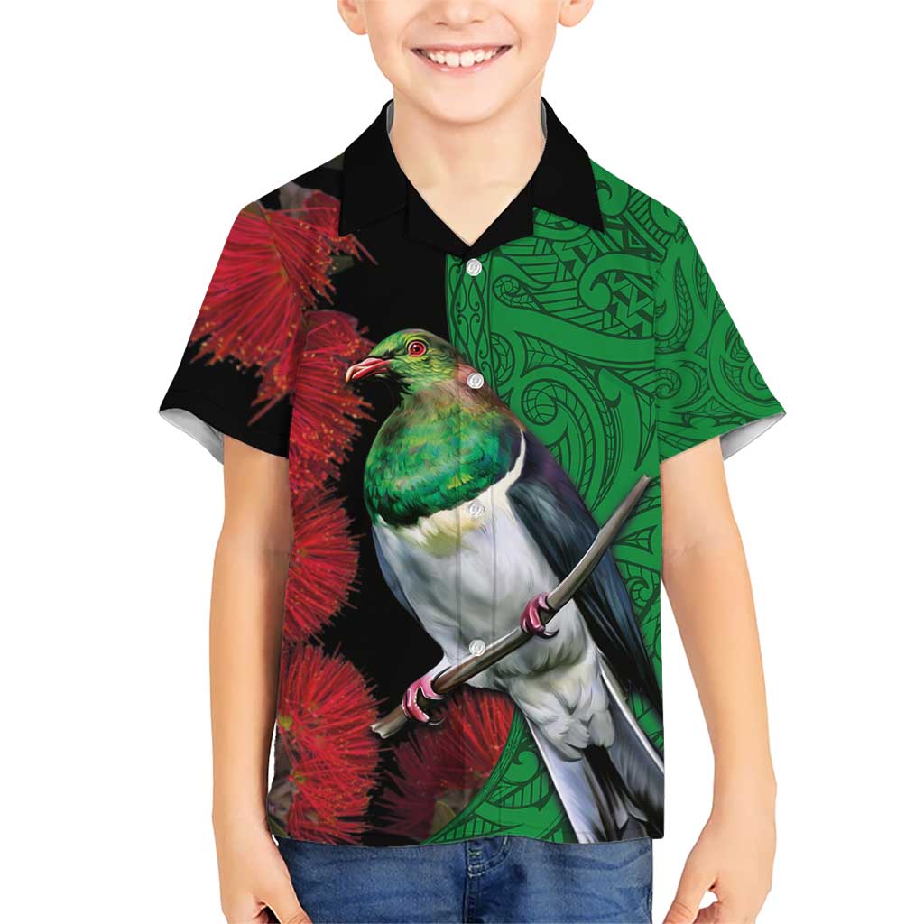 New Zealand Kereru And Pohutukawa Hawaiian Shirt Maori Tribal Tattoo LT03 - Polynesian Pride