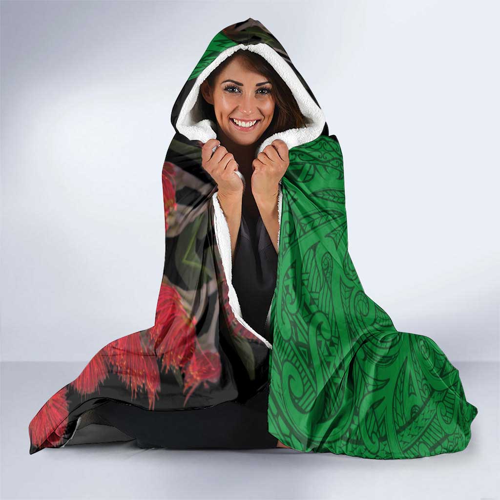 New Zealand Kereru And Pohutukawa Hooded Blanket Maori Tribal Tattoo LT03 - Polynesian Pride