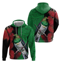 New Zealand Kereru And Pohutukawa Hoodie Maori Tribal Tattoo LT03 - Polynesian Pride