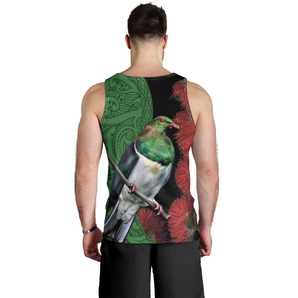 New Zealand Kereru And Pohutukawa Men Tank Top Maori Tribal Tattoo LT03 - Polynesian Pride