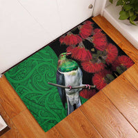 New Zealand Kereru And Pohutukawa Rubber Doormat Maori Tribal Tattoo LT03 - Polynesian Pride