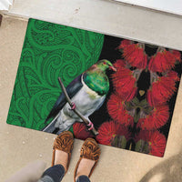 New Zealand Kereru And Pohutukawa Rubber Doormat Maori Tribal Tattoo LT03 - Polynesian Pride