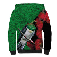 New Zealand Kereru And Pohutukawa Sherpa Hoodie Maori Tribal Tattoo LT03 - Polynesian Pride