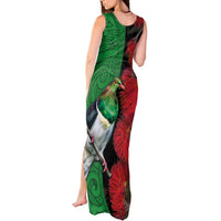 New Zealand Kereru And Pohutukawa Tank Maxi Dress Maori Tribal Tattoo LT03 - Polynesian Pride