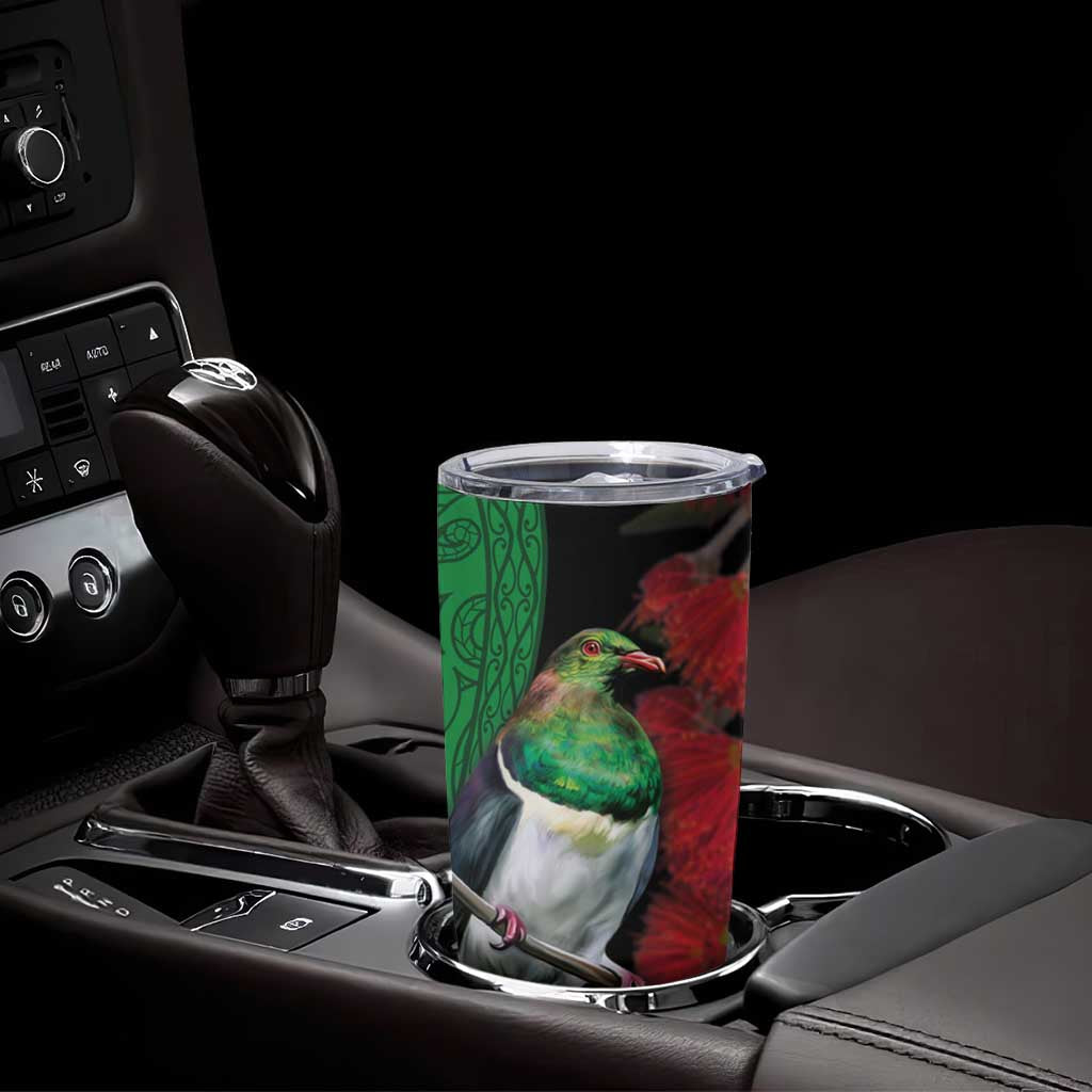 New Zealand Kereru And Pohutukawa Tumbler Cup Maori Tribal Tattoo LT03 - Polynesian Pride