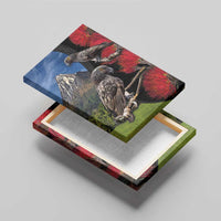 New Zealand Kea And Pohutukawa Canvas Wall Art With The Mountain Landscape