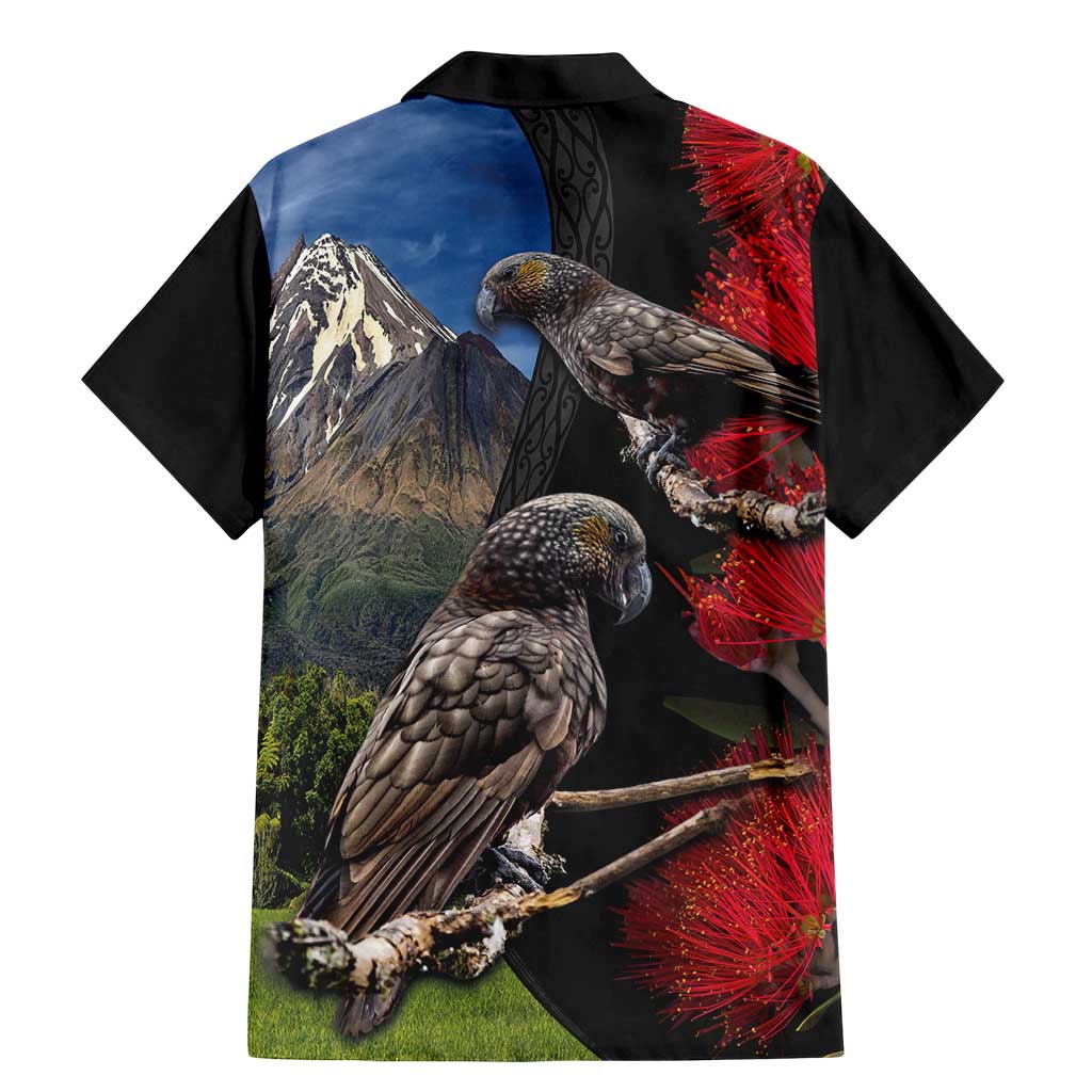 New Zealand Kea And Pohutukawa Family Matching Mermaid Dress and Hawaiian Shirt With The Mountain Landscape LT03 - Polynesian Pride