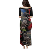 New Zealand Kea And Pohutukawa Family Matching Puletasi and Hawaiian Shirt With The Mountain Landscape LT03 - Polynesian Pride