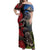 New Zealand Kea And Pohutukawa Off Shoulder Maxi Dress With The Mountain Landscape