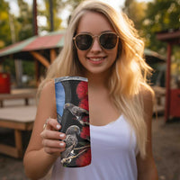 New Zealand Kea And Pohutukawa Skinny Tumbler With The Mountain Landscape LT03 - Polynesian Pride
