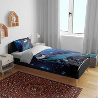 New Zealand Tui Bird Bedding Set The Pleiades Star Cluster and Koru Tribal Tattoo Galaxy Vibe LT03 - Polynesian Pride