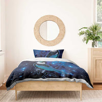 New Zealand Tui Bird Bedding Set The Pleiades Star Cluster and Koru Tribal Tattoo Galaxy Vibe LT03 - Polynesian Pride